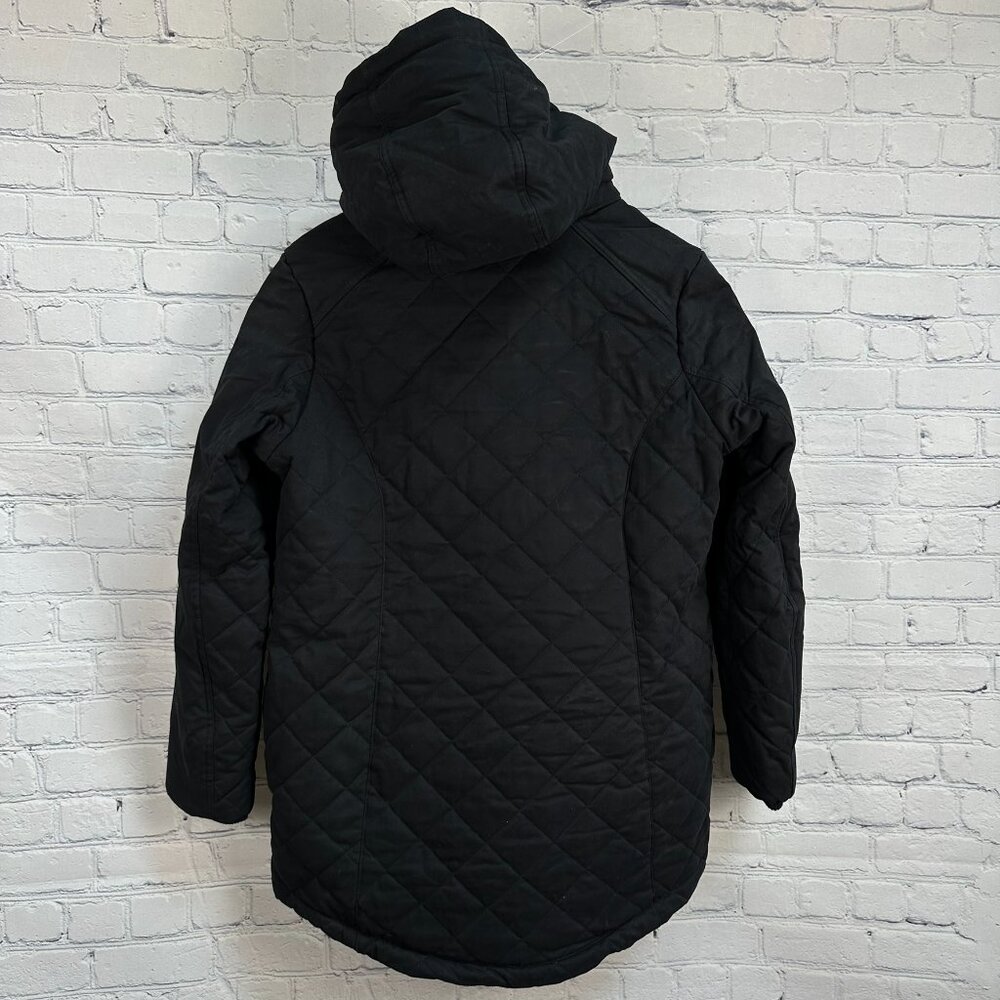 Hunter Women's Sherpa Lined Insulated Quilted Hooded Winter Field Jacket, Black - Picture 6 of 16